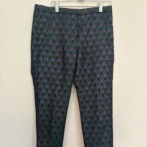 J Crew Collection Cafe Capri size 2 cropped metallic trousers